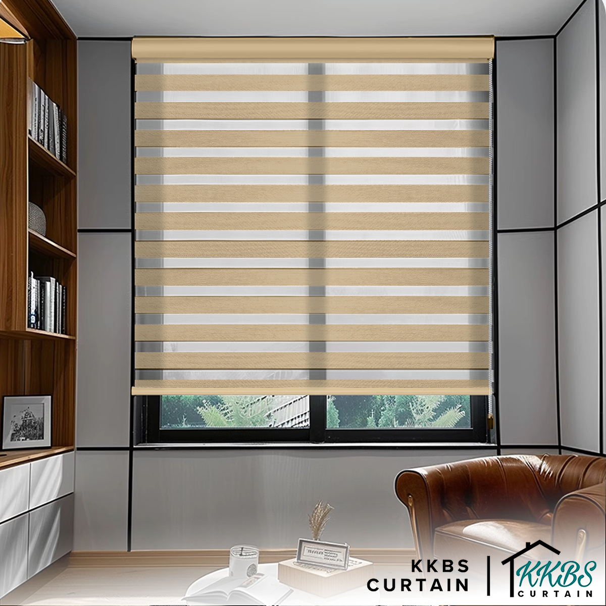 Tirai Zebra Semi Blackout Benito Dibuat Tersuai 