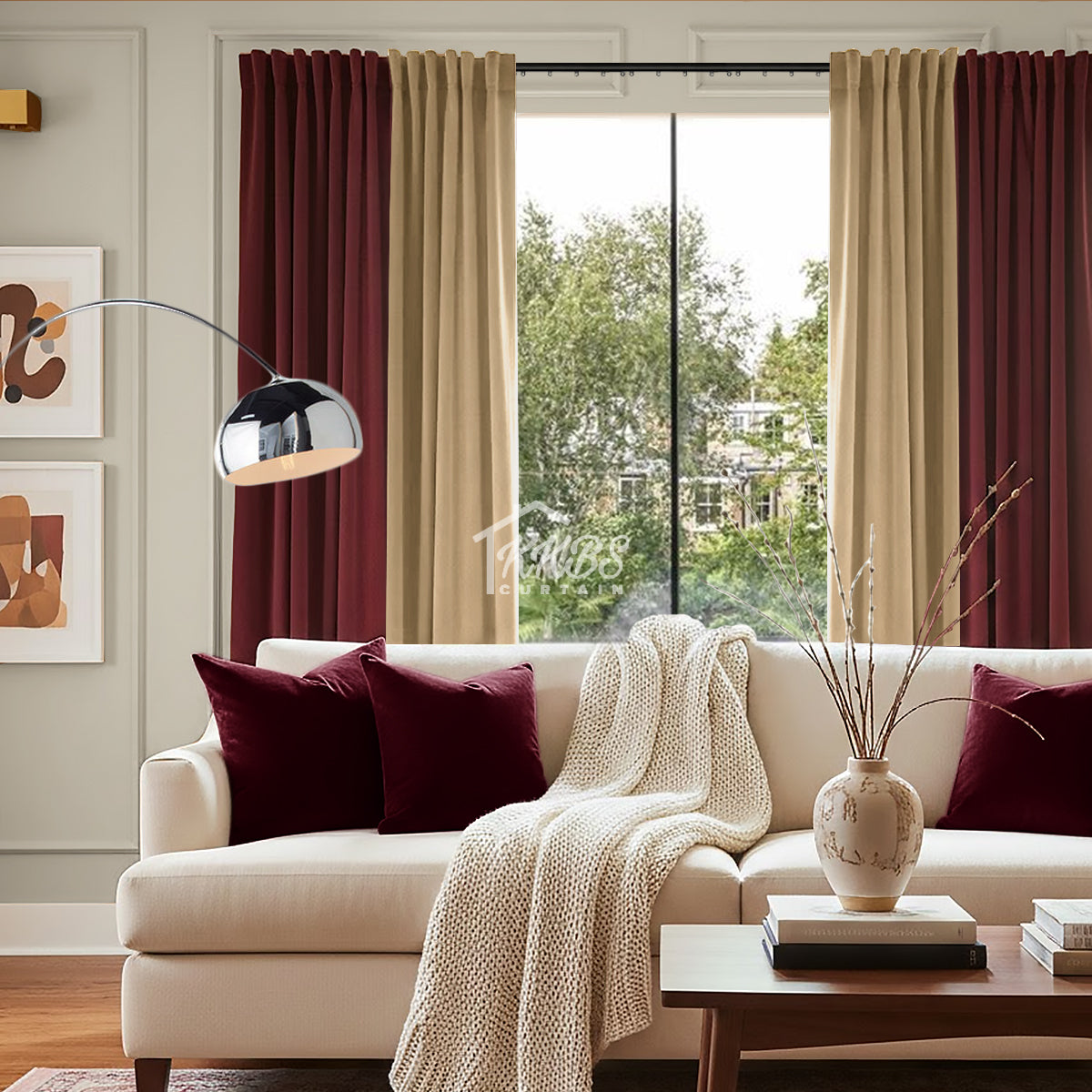 Melina 90-98% Blackout Curtain Ready Made - Extra Width