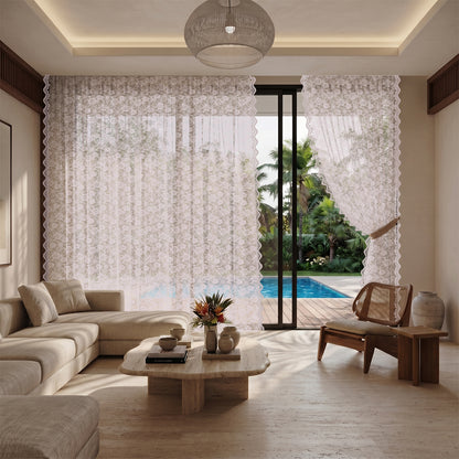 Camelia Lace Sheer Curtain Ready Made