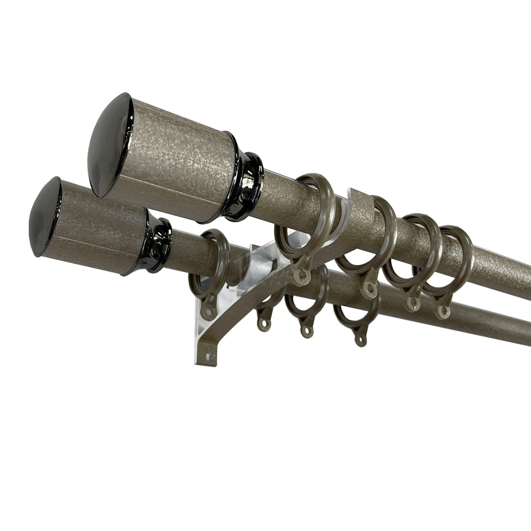 Luxstony Curtain Rod Double Bracket Khaki Brown