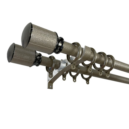 Luxstony Curtain Rod Double Bracket Khaki Brown