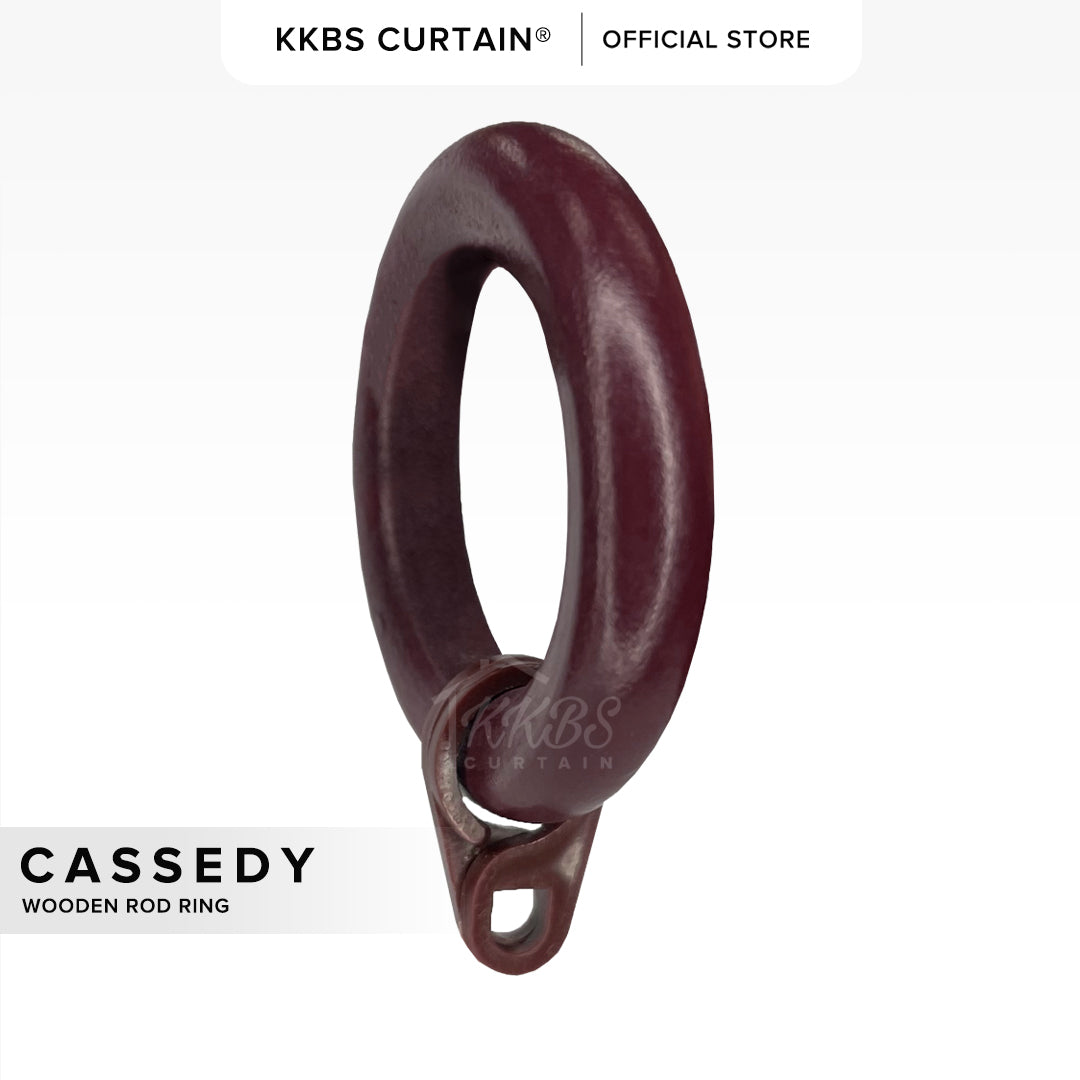 Cassedy Cincin Batang Langsir Berkayu Warna Merlot Gelap