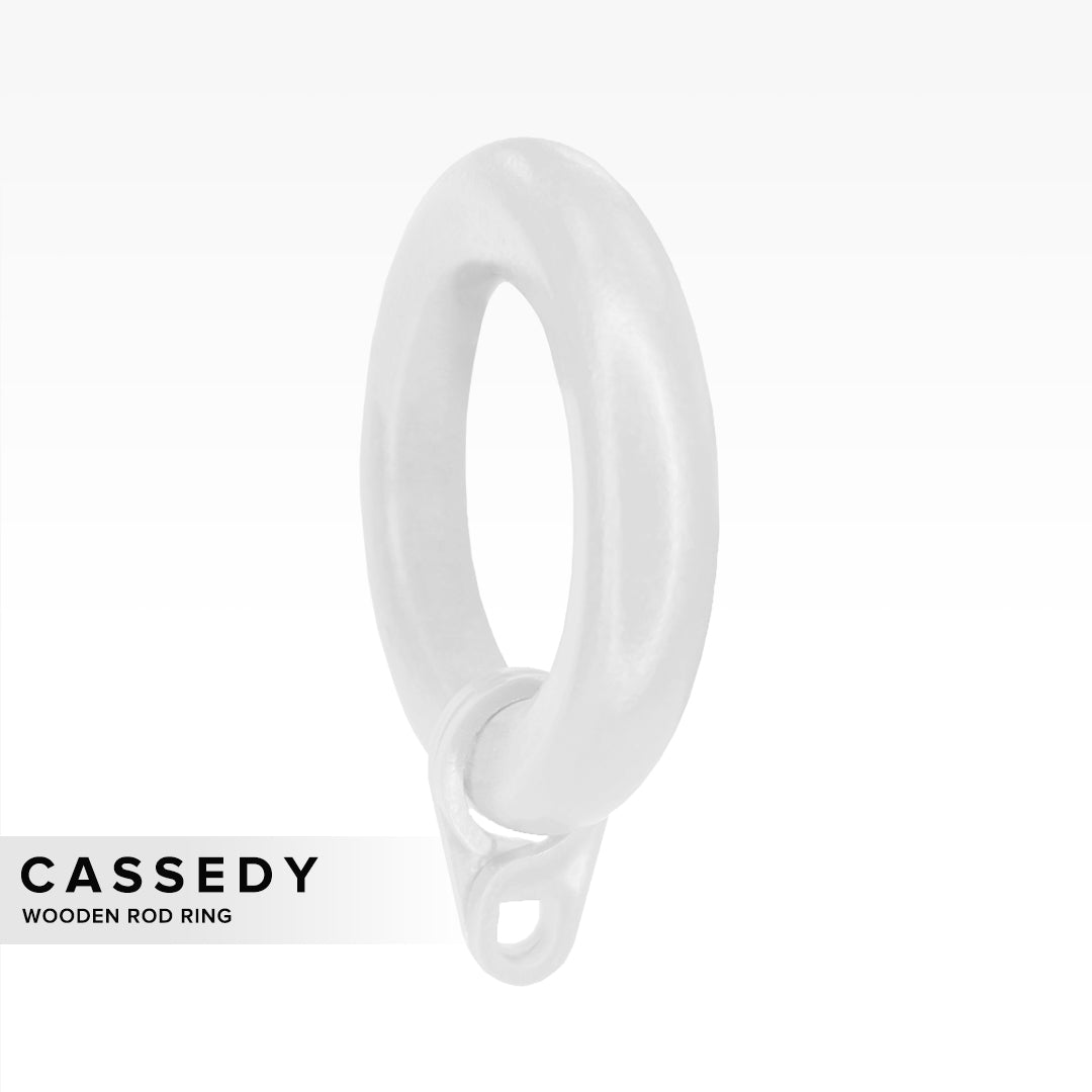 Cassedy Wooden Curtain Rod Ring Ancient White Colour