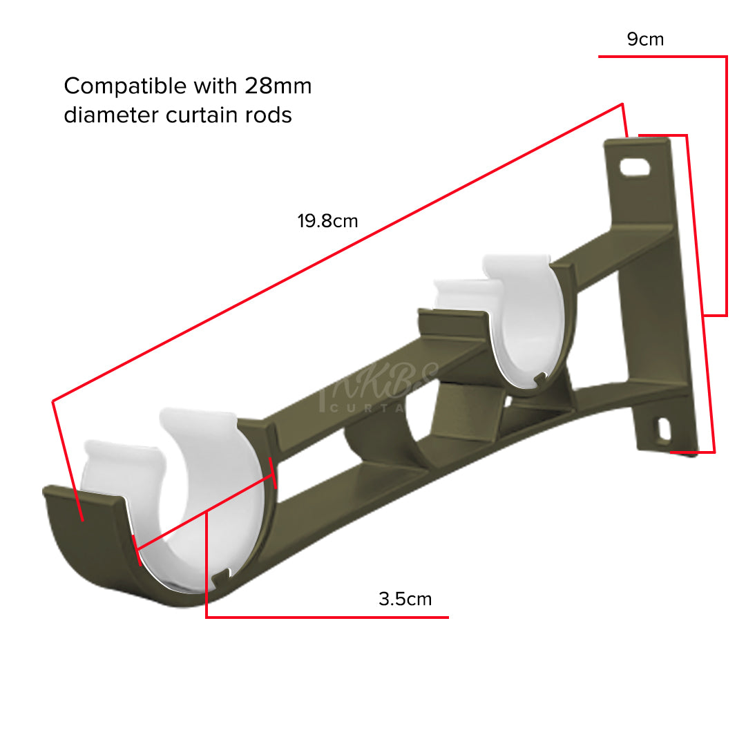 Morandy Curtain Rod Double Bracket - Luxury Champagne