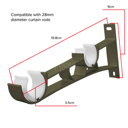 Morandy Curtain Rod Double Bracket - Luxury Champagne