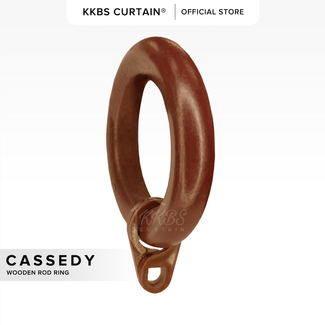 Cassedy Wooden Curtain Rod Ring Natural Mahogany Colour
