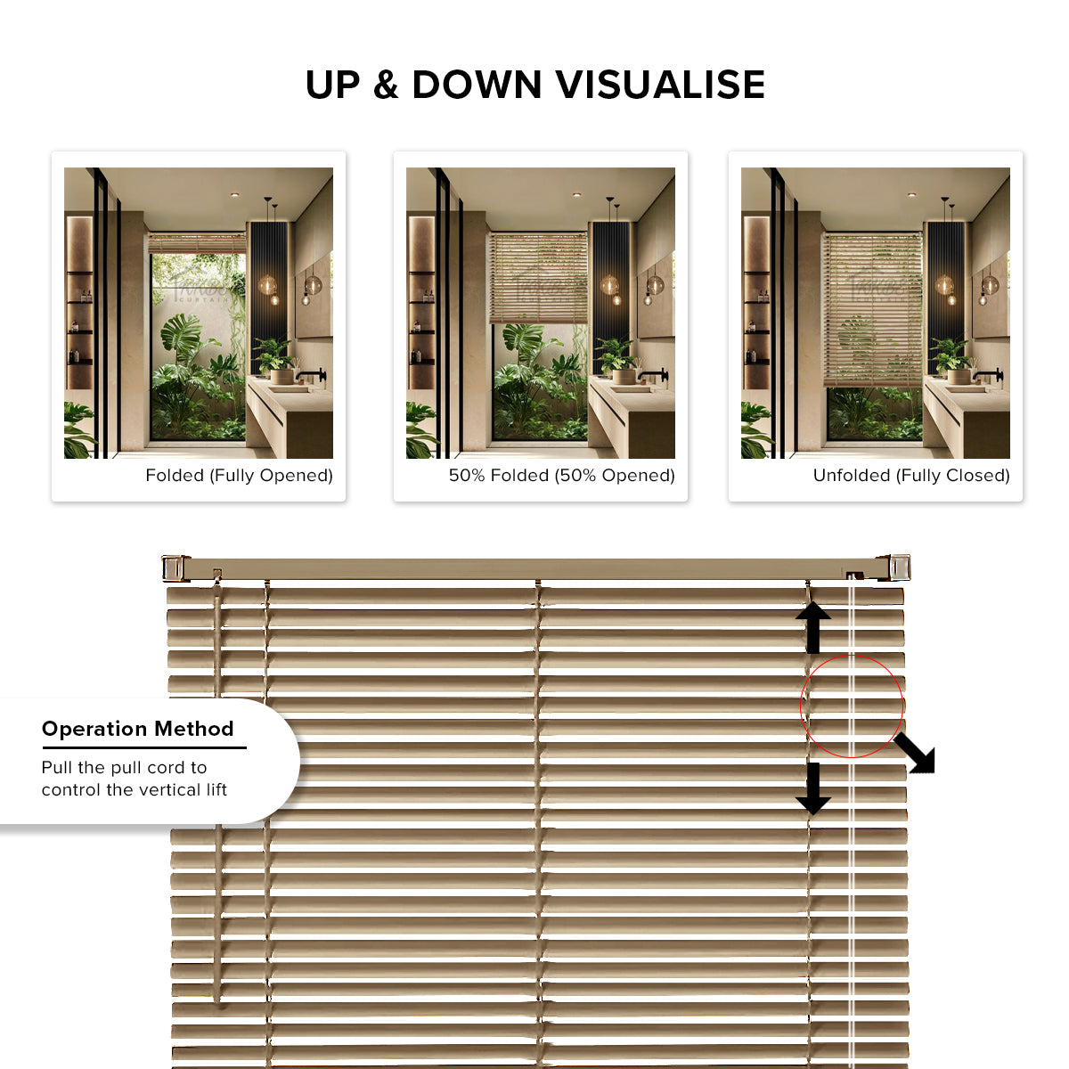 Rolezzo 25mm Venetian Blinds PVC Sedia Dibuat Set Lengkap