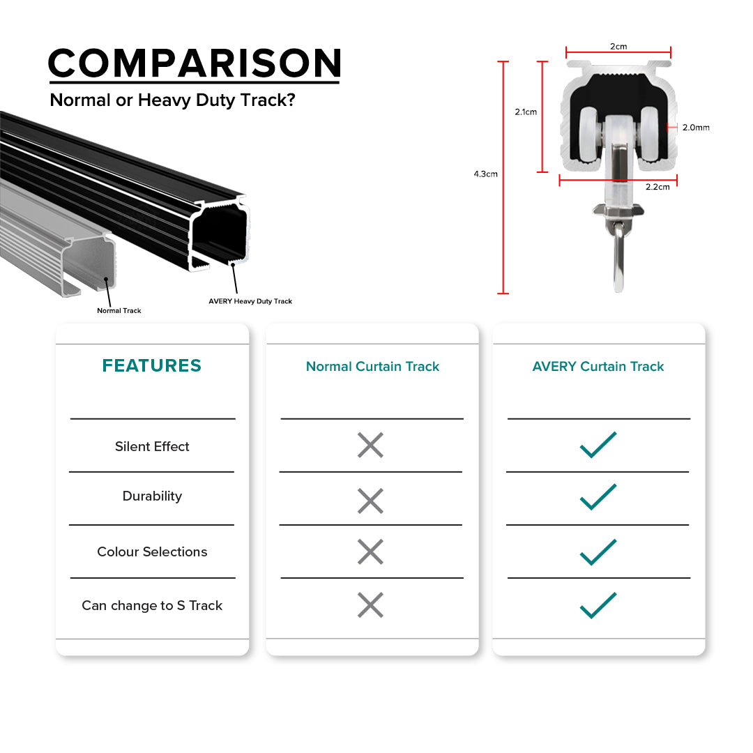 Avery Heavy Duty Curtain Track Single