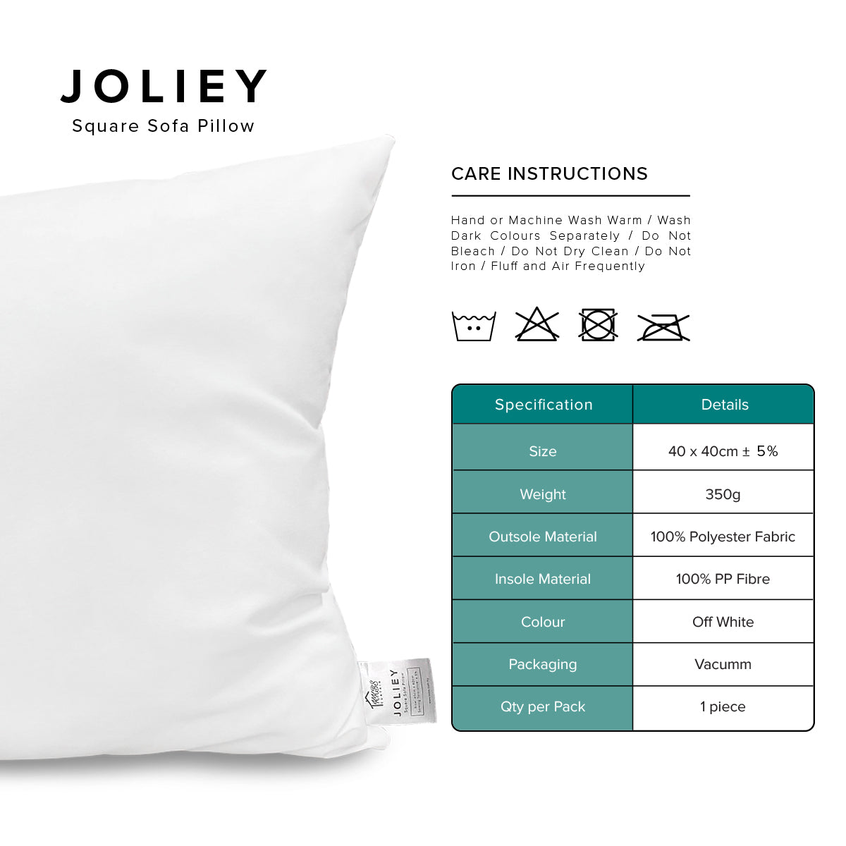 Joliey Bantal Sofa Empat Segi