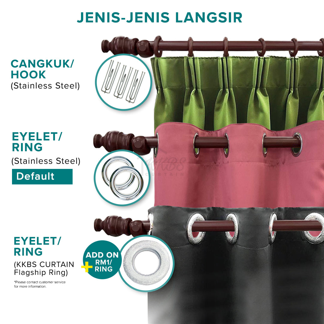 [BELI 1 PERCUMA 1] Langsir Siap Semi Gelap Derica