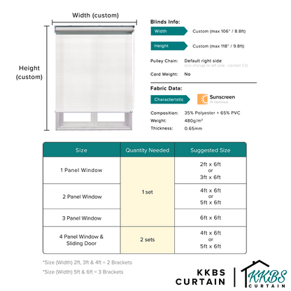 Carino Sunscreen Roller Blinds Custom Made 