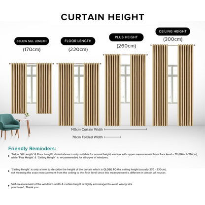 Morina 85-95% Blackout Curtain Ready Made - Extra Width