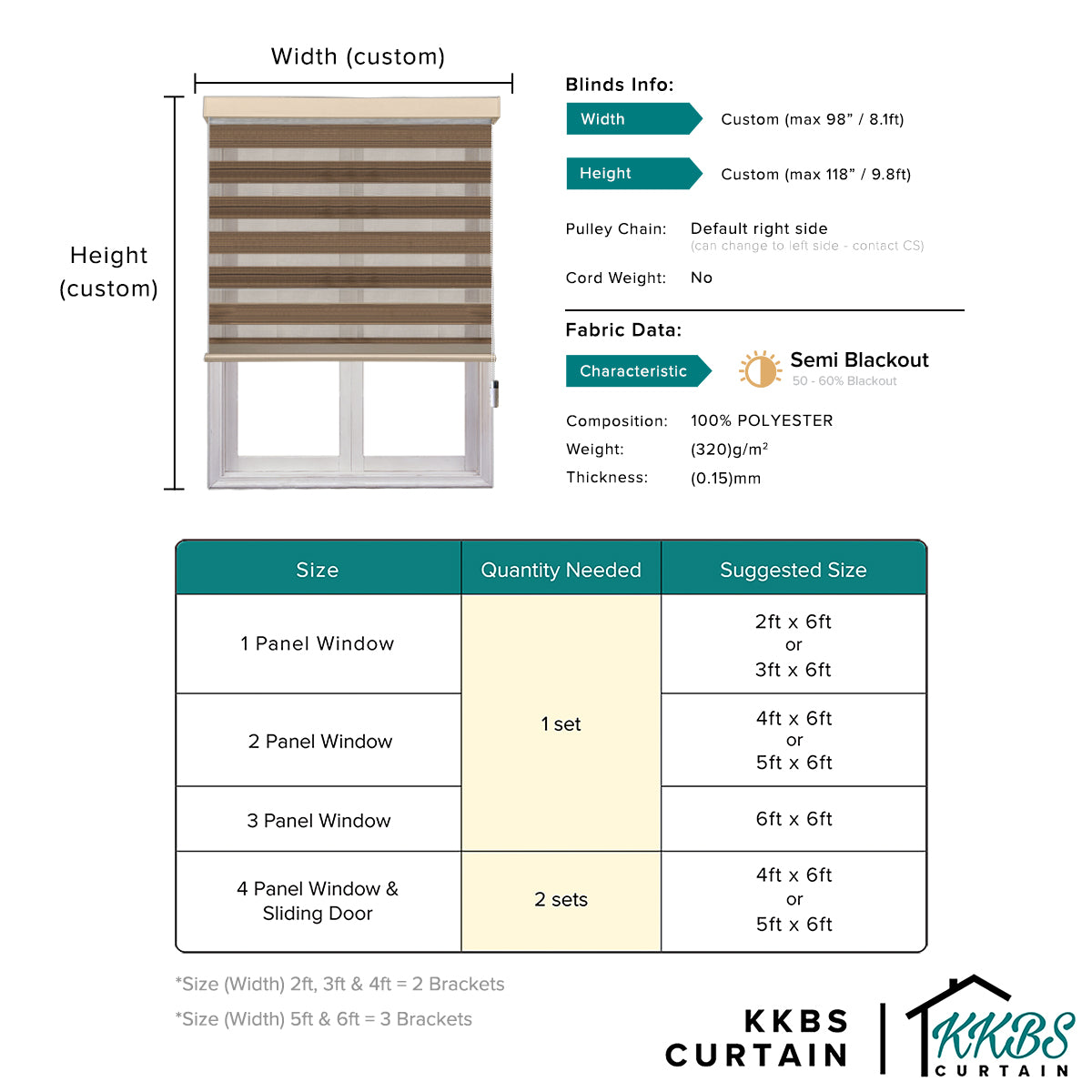 Costello Semi Blackout Zebra Blinds Custom Made