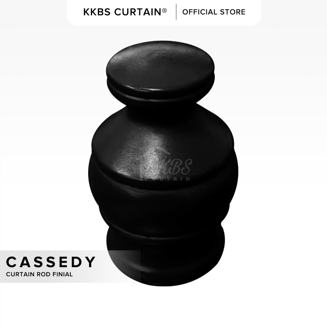 Cassedy 木制窗帘杆端盖 乌木黑色