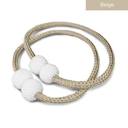 Pearlie Magnetic Pearl Braided Curtain Tieback