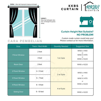 Crystella Semi Blackout Curtain Ready Made