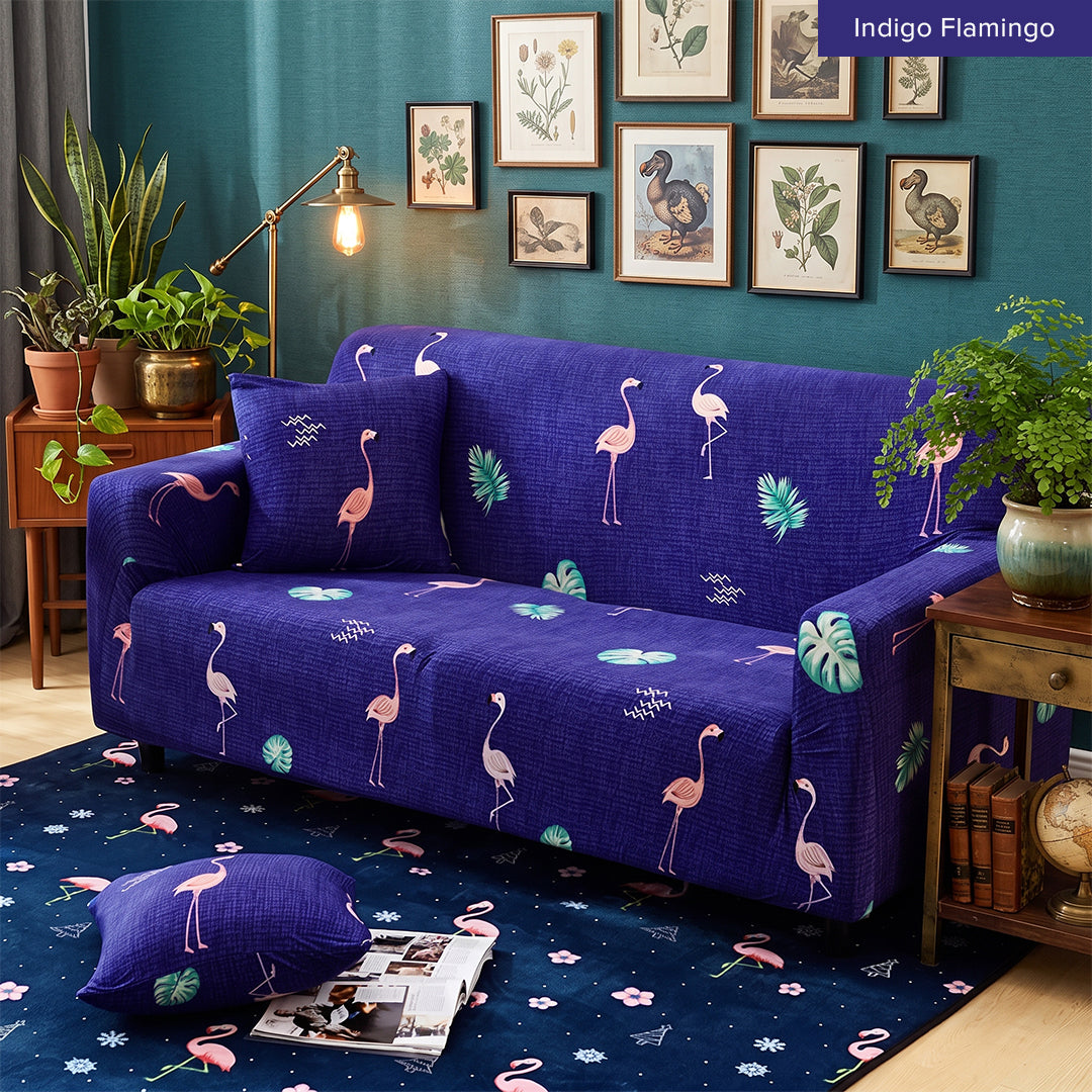 Pelindung Calar Anti Gelincir Sarung Sofa Elastik Gentian Susu Halaman 2