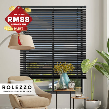 Rolezzo 25mm Venetian Blinds PVC Sedia Dibuat Set Lengkap