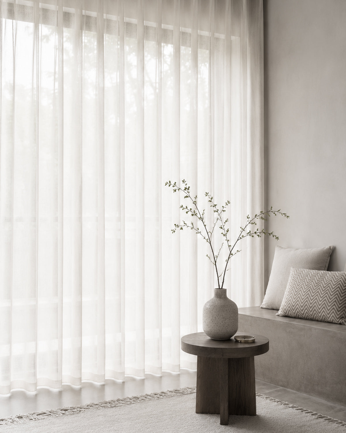 Sheer curtain material