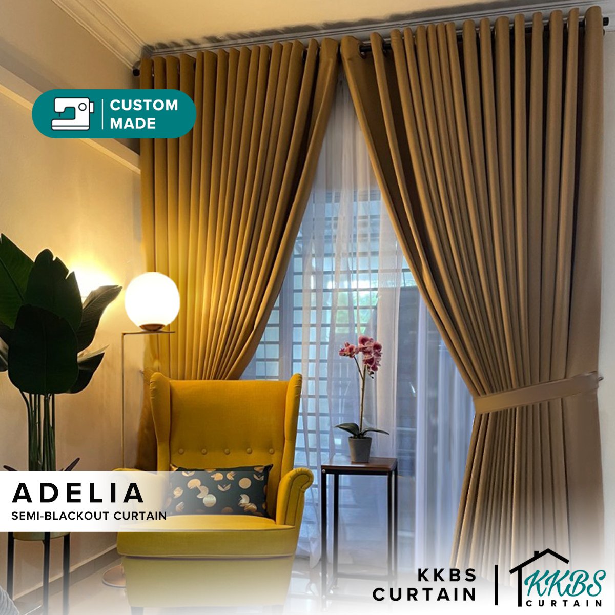 Adelia Semi Blackout Curtain Custom Made - KKBS CURTAIN