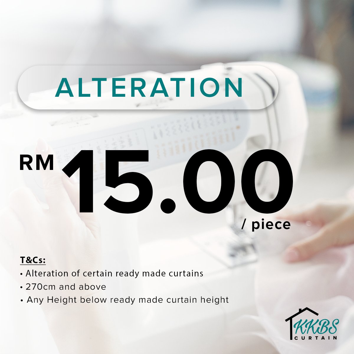 Alteration Fee for Ready Made Curtains - KKBS CURTAIN