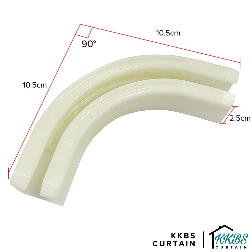 Avery Curtain Track L - Shape Connector Pearl White Colour - KKBS CURTAIN