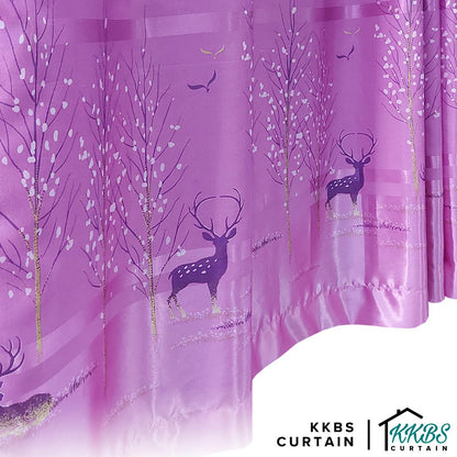 [BUY 1 FREE 1]  Derica Semi Blackout Curtain Ready Made