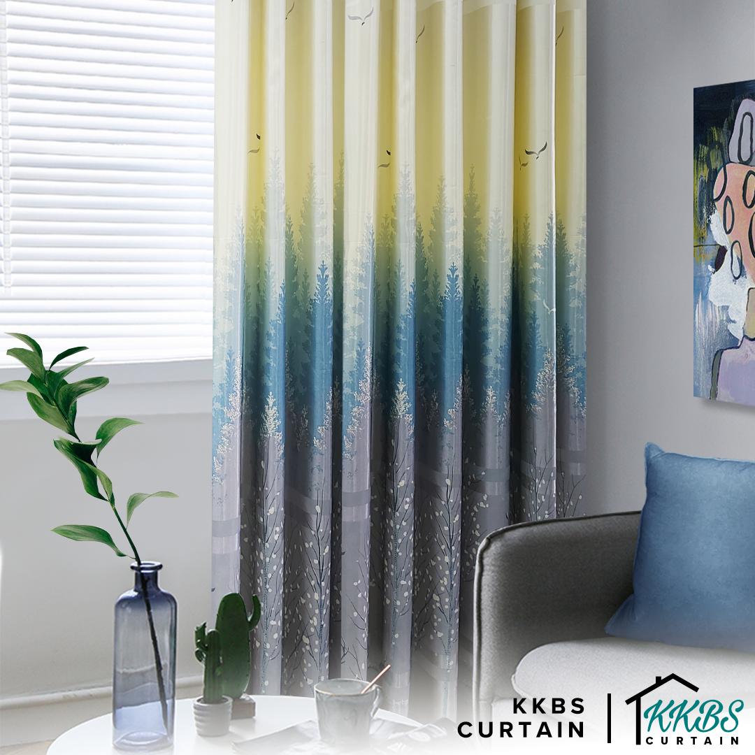 [BUY 1 FREE 1]  Derica Semi Blackout Curtain Ready Made