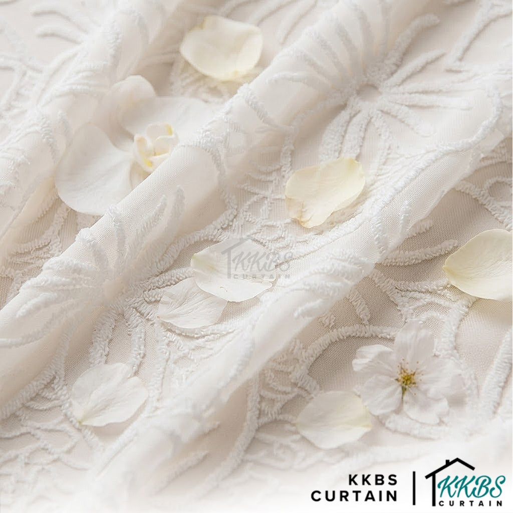 Sakura Sheer Curtain / Net Curtain Ready Made French Pleat Hook &amp; Ring Eyelet
