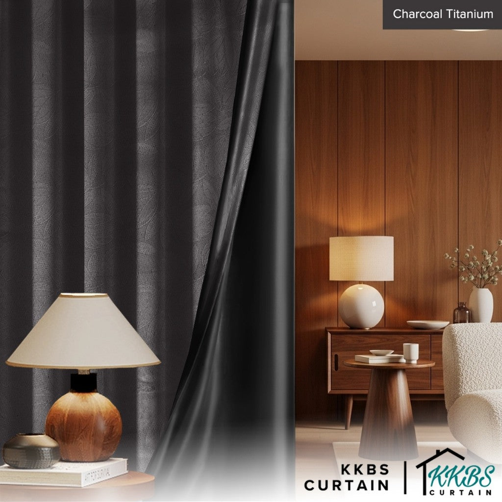 Melina 90-98% Blackout Curtain Ready Made Hook &amp; Eyelet - Std Width