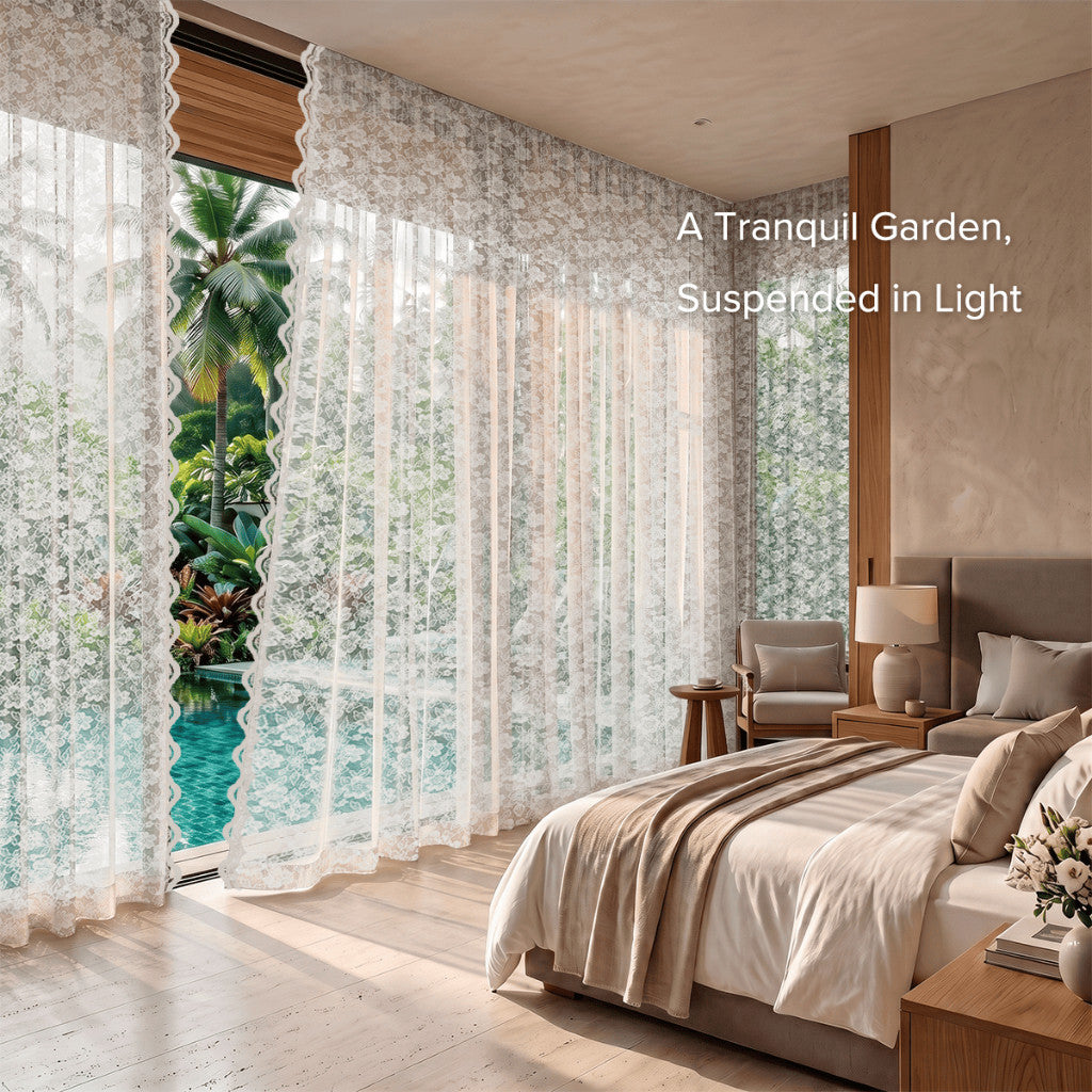 Camelia Lace Sheer Curtain Ready Made