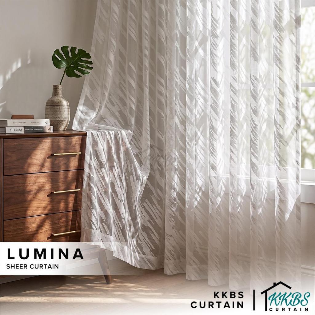Lumina Sheer Curtain / Net Curtain Ready Made French Pleat Hook &amp; Ring Eyelet