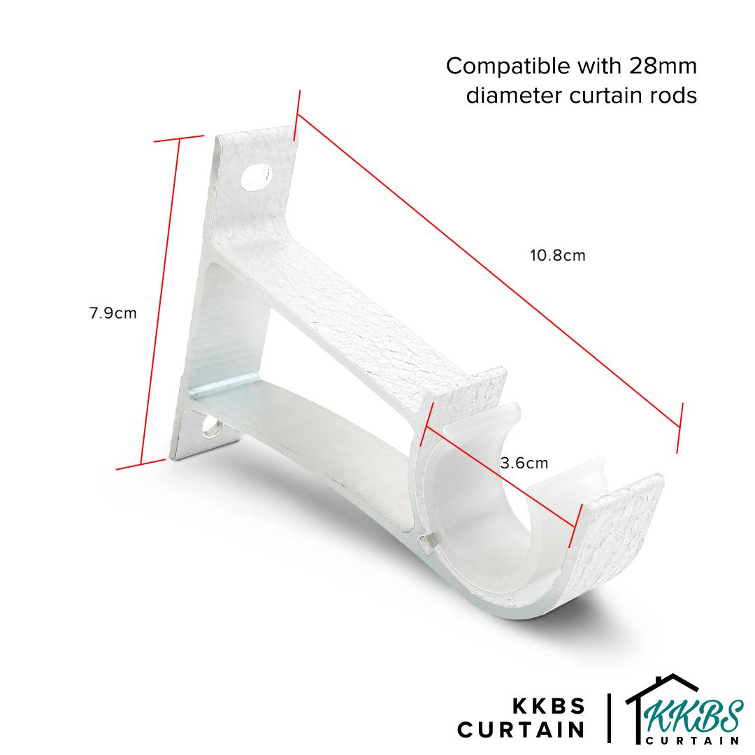 Bracket Double Batang Langsir Luxstony Porcelain White