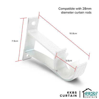 Bracket Double Batang Langsir Luxstony Porcelain White