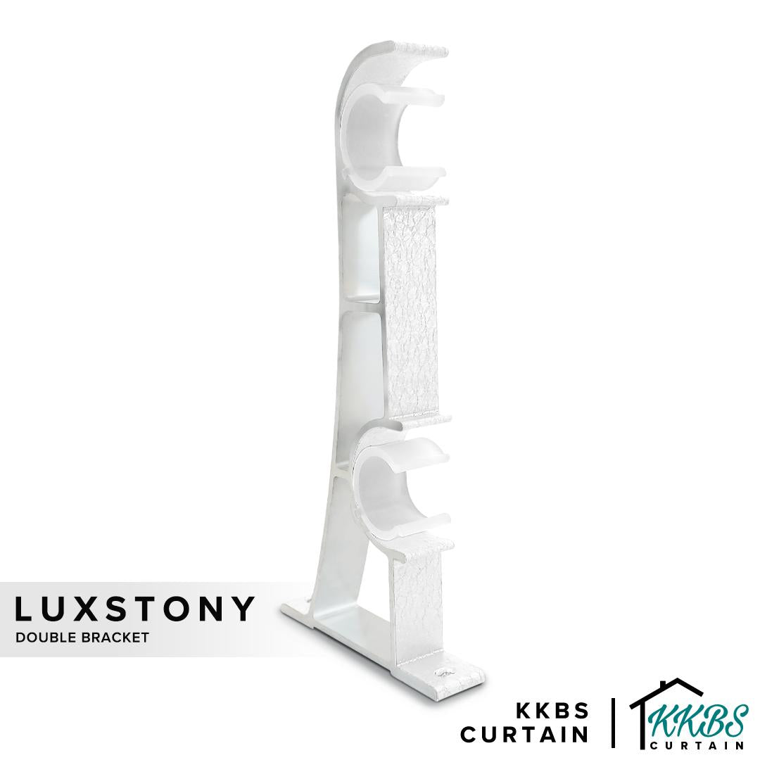 Luxstony Curtain Rod Double Bracket Porcelain White