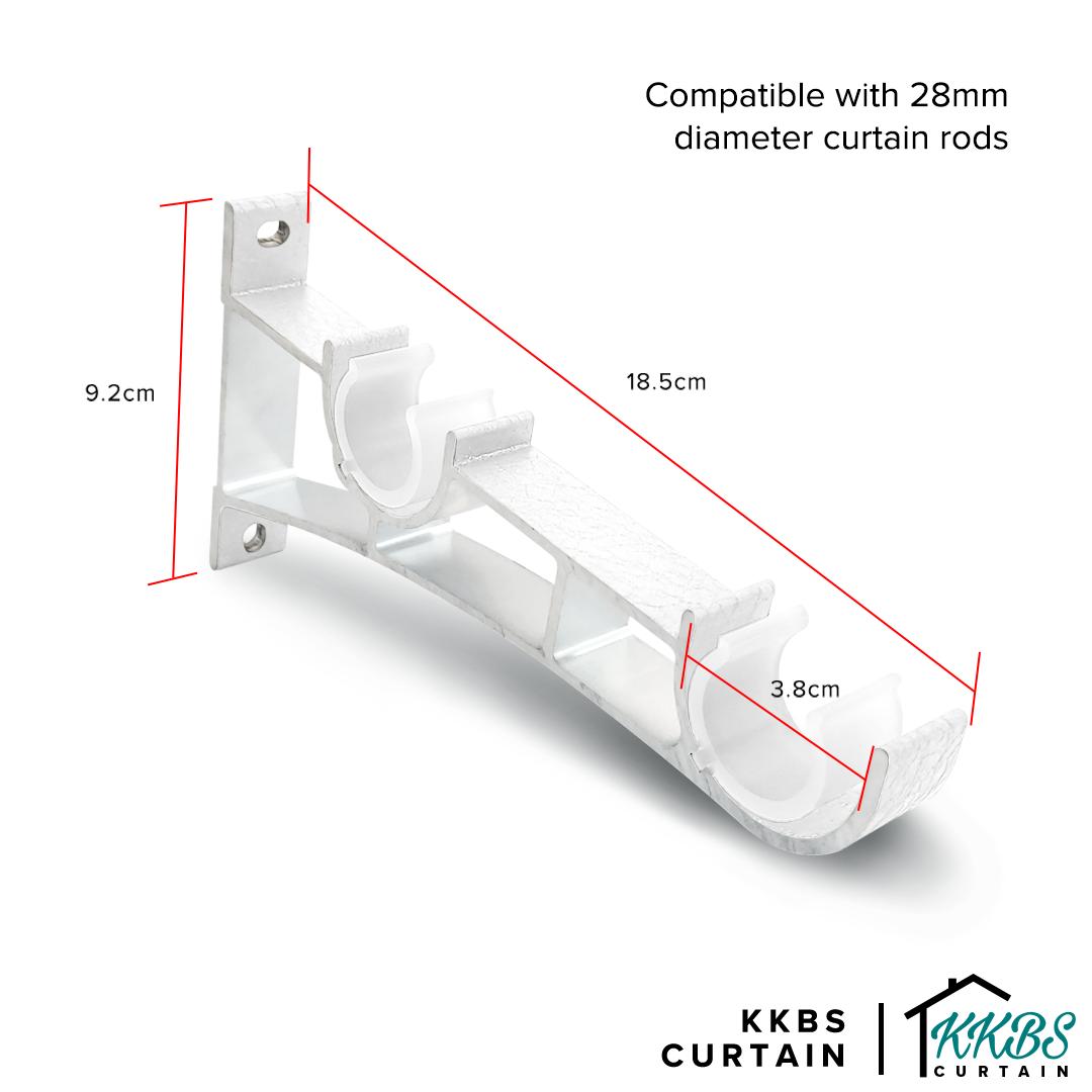 Bracket Double Batang Langsir Luxstony Porcelain White