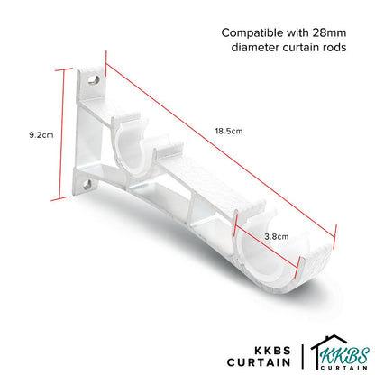 Luxstony Curtain Rod Double Bracket Porcelain White