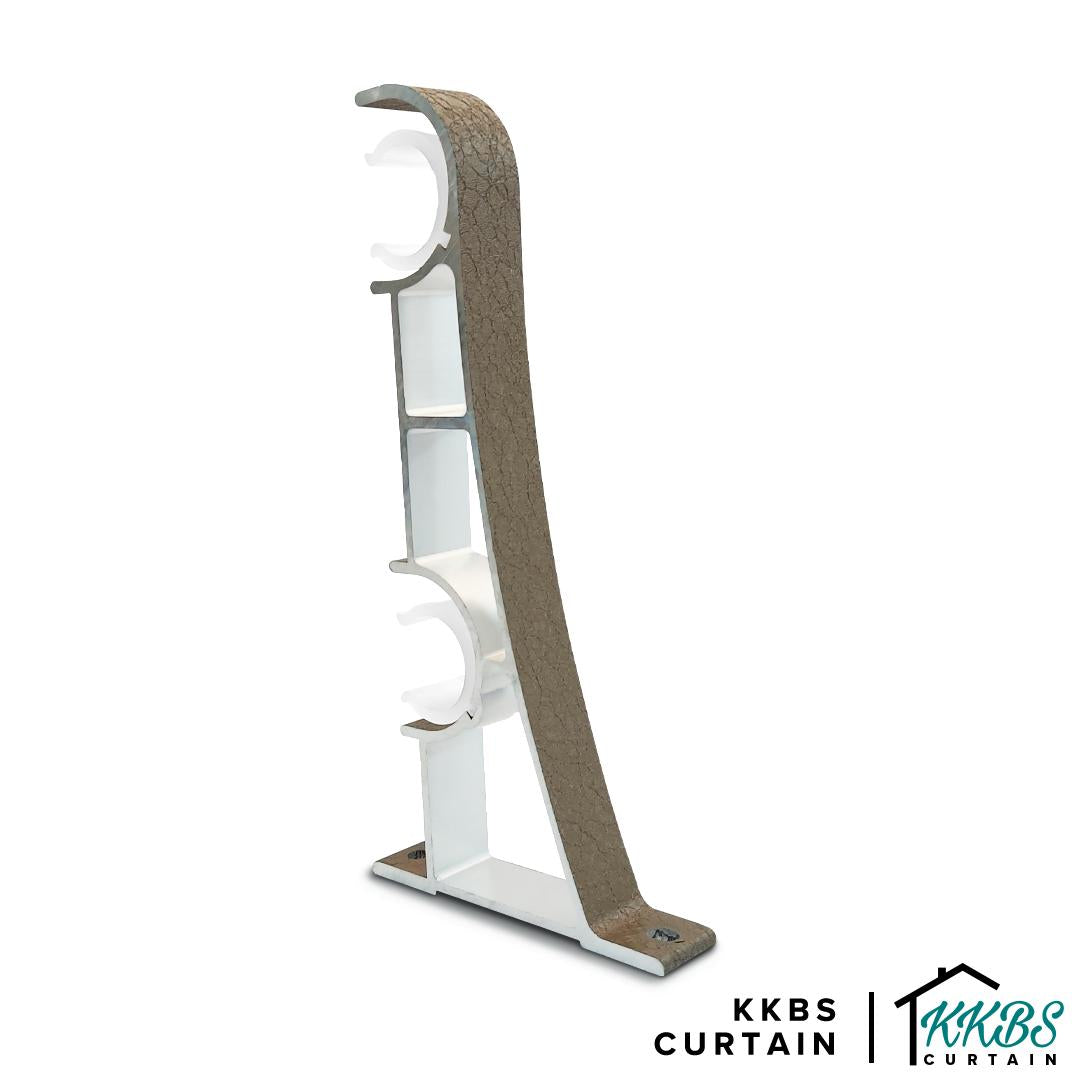 Bracket Double Batang Langsir Luxstony Khaki Brown