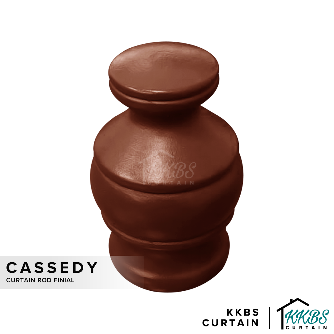 Cassedy 木制窗帘杆端盖 天然桃花心木色