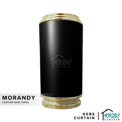 Morandy Penutup Rod Langsir Hitam Obsidian