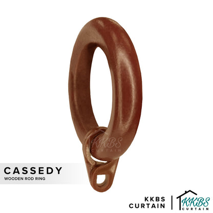 Cassedy Wooden Curtain Rod Ring Natural Mahogany Colour