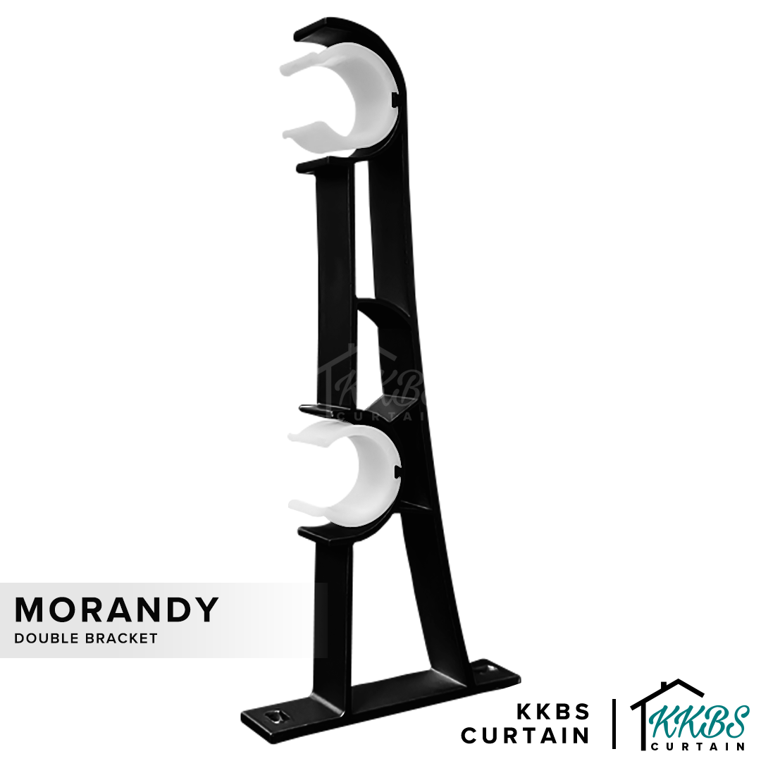 Morandy Curtain Rod Double Bracket Obsidian Black Colour