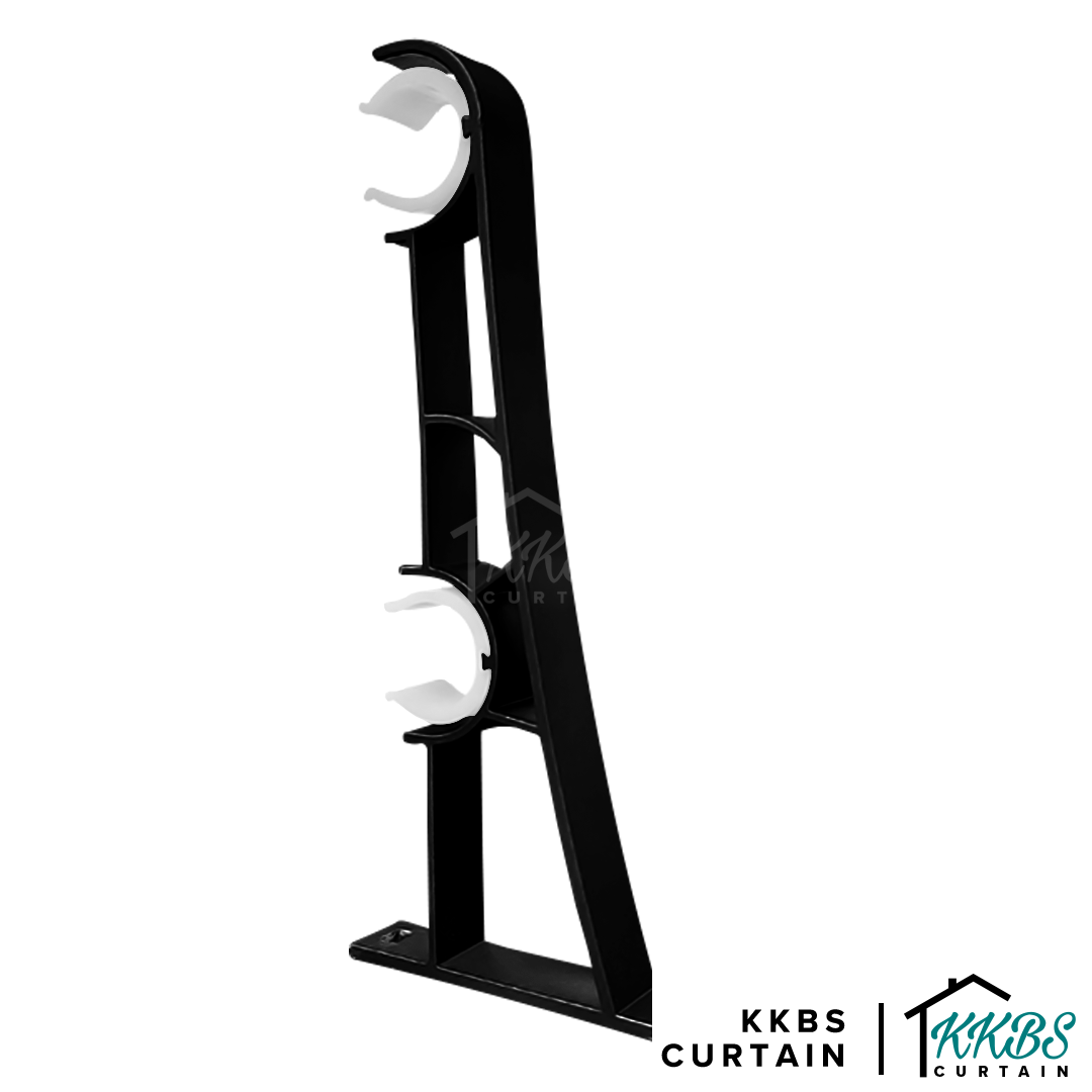 Morandy Curtain Rod Double Bracket Obsidian Black Colour