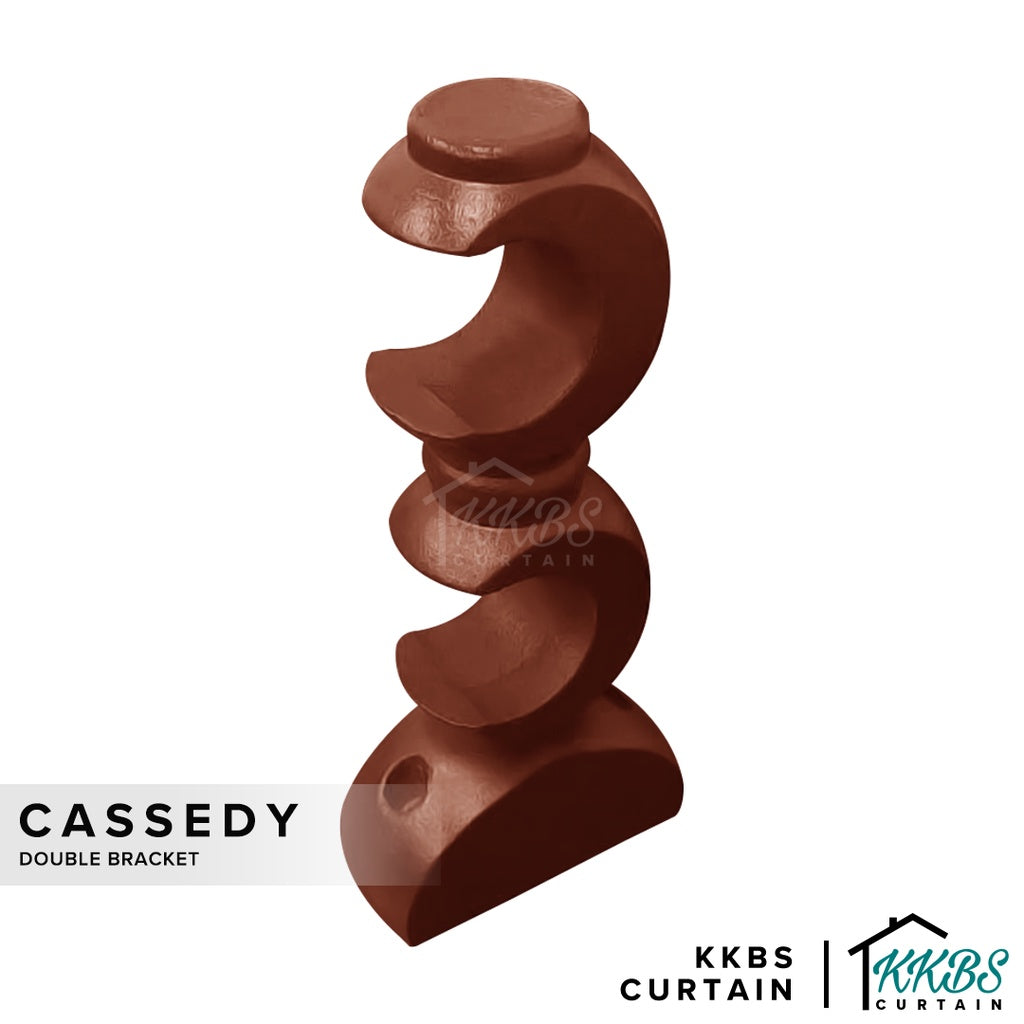 Cassedy 木质窗帘杆双支架 天然桃花心木色