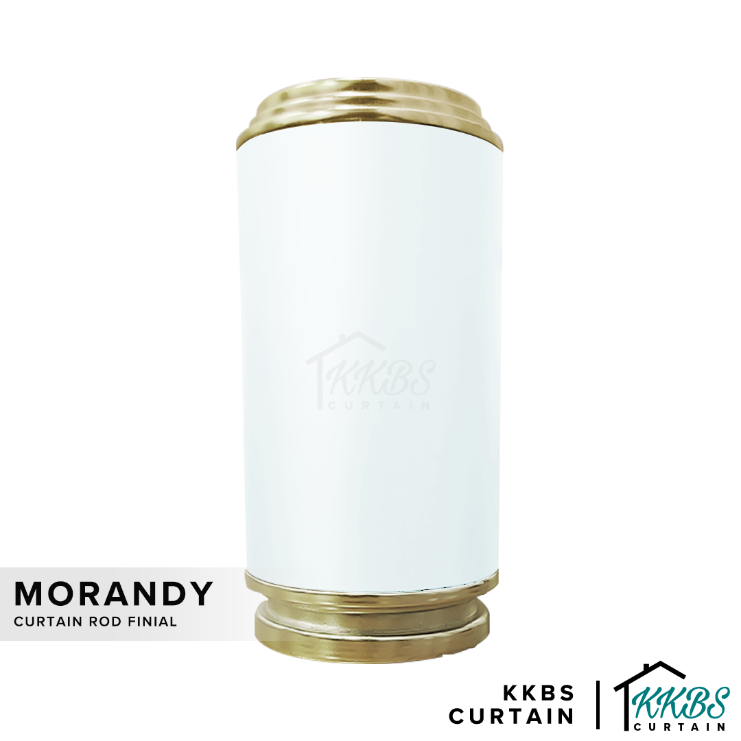 Morandy Penutup Rod Langsir Putih Mutiara