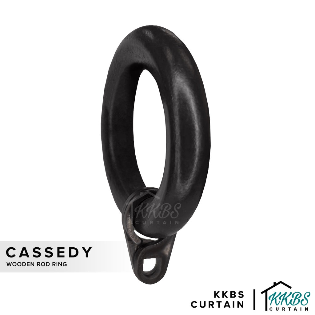 Cassedy Wooden Curtain Rod Ring Ebony Black Colour