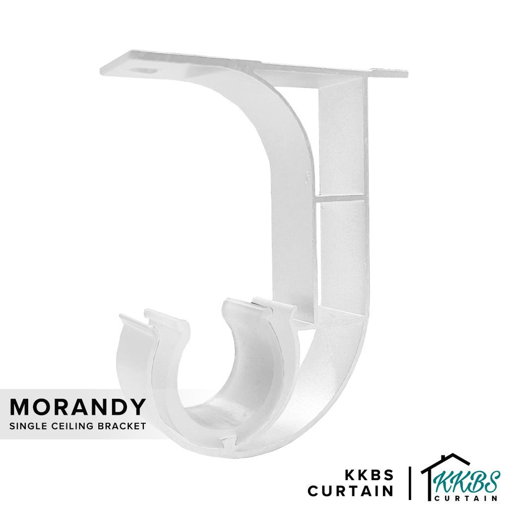 Morandy Curtain Rod Single Ceiling Bracket Pearl White