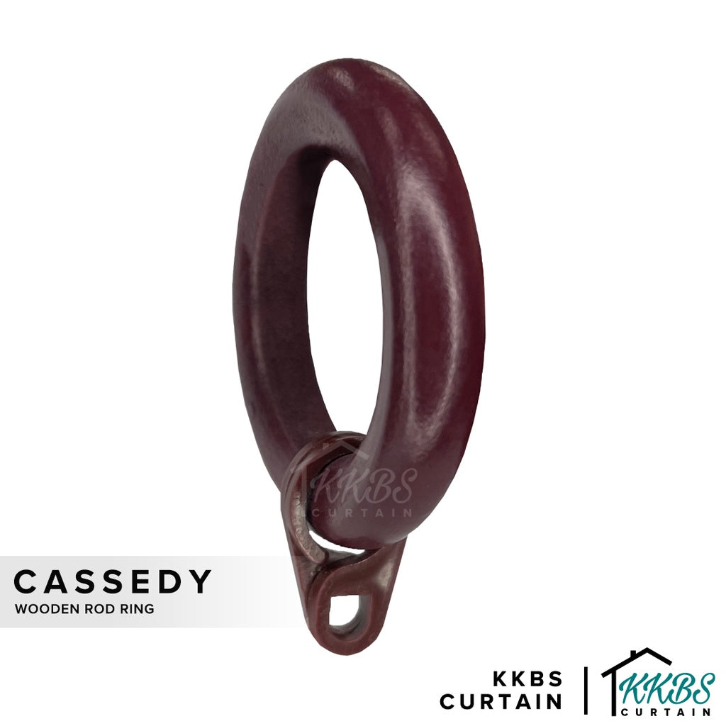 Cassedy Wooden Curtain Rod Ring Dark Merlot Colour