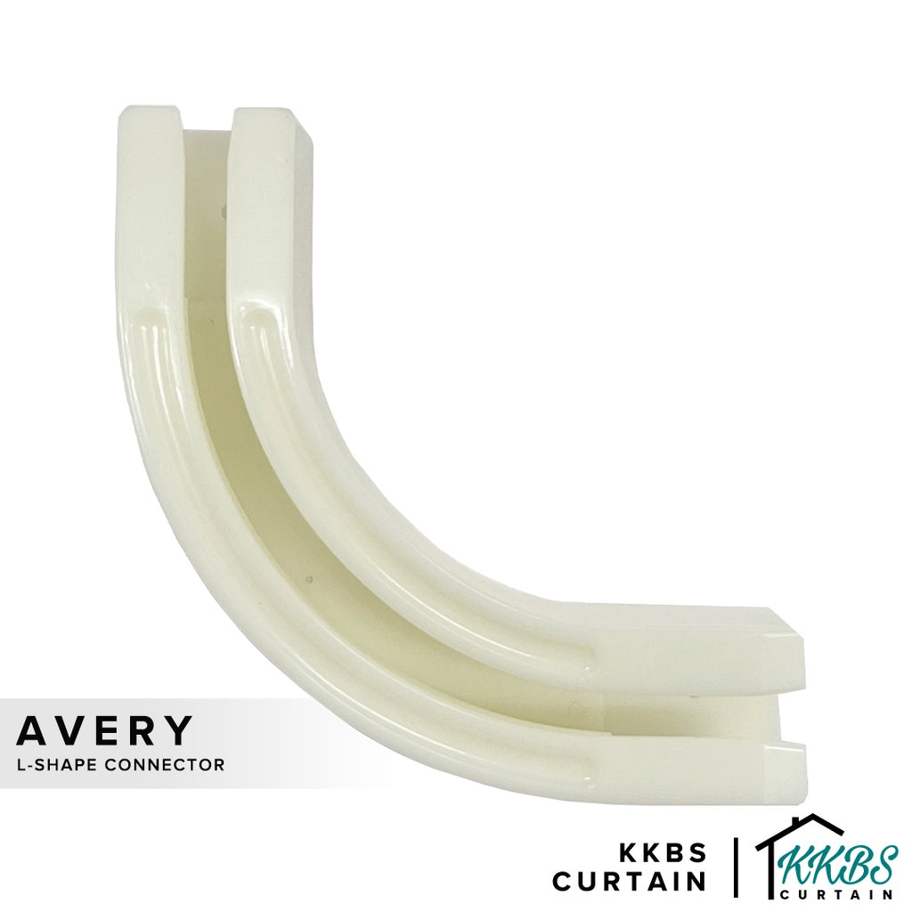 Avery Curtain Track L-Shape Connector Pearl White Colour