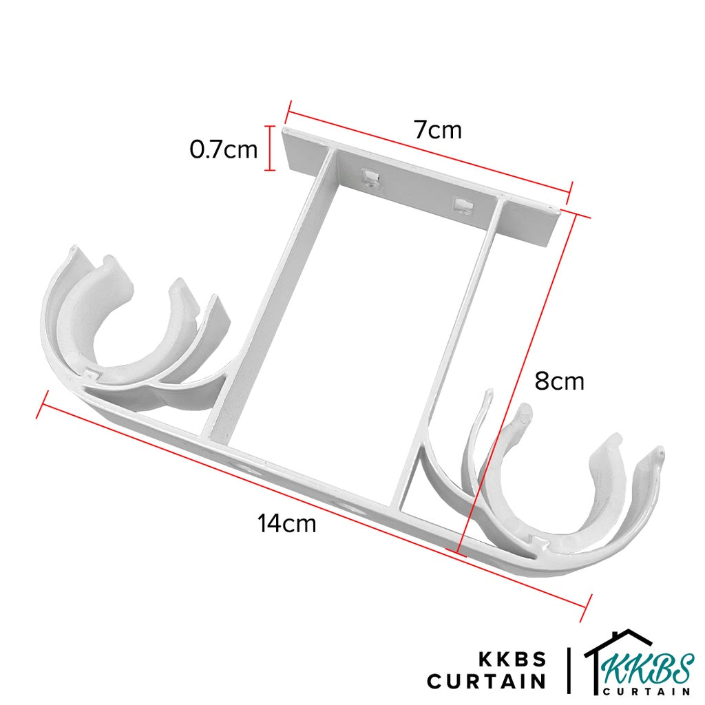 Morandy Curtain Rod Double Ceiling Bracket Pearl White